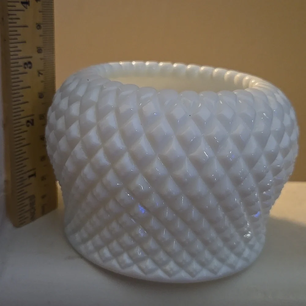 Vintage Westmoreland English Hobnail Milk Glass Rose Bowl Planter Candy Dish - Picture 2 of 6